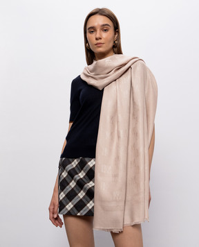 Max Mara Бежевий шарф GELATO з вовни та шовку MXAGELATO