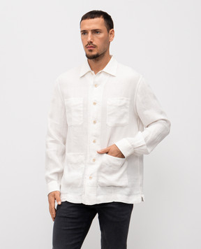 Brunello Cucinelli Белая рубашка из льна M243D0648P