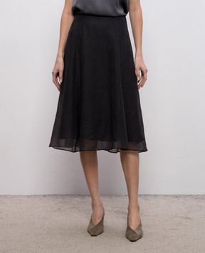 Brunello Cucinelli Серая юбка из шелка MP940G3877