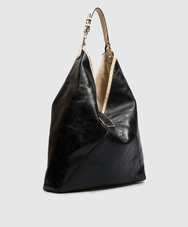 Ermanno Scervino Чорна шкіряна сумка Clio D493S305TRJGV зображення 3