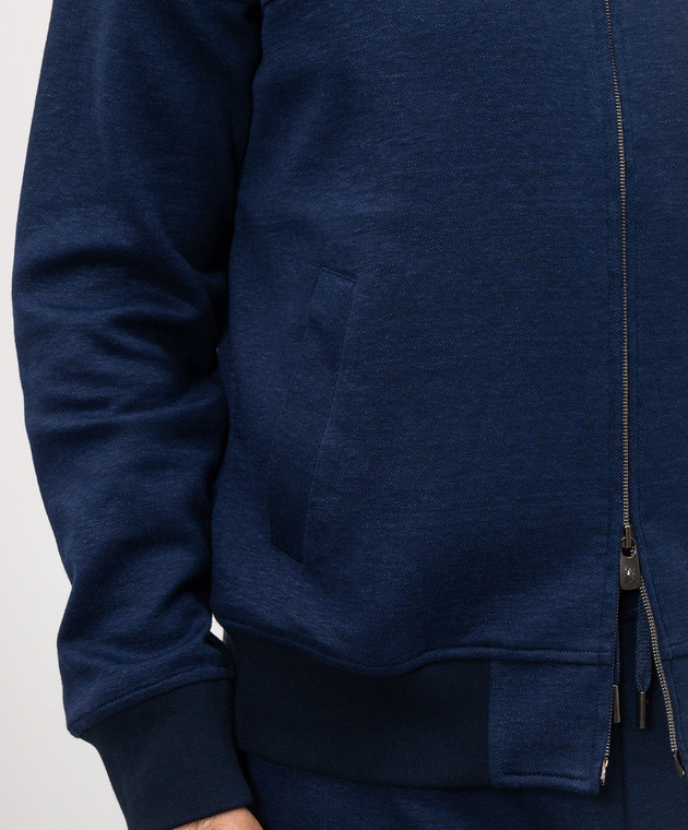 CAPOBIANCO Синий спортивный костюм с льном 20M453DH00C20M704DH00 изображение 5