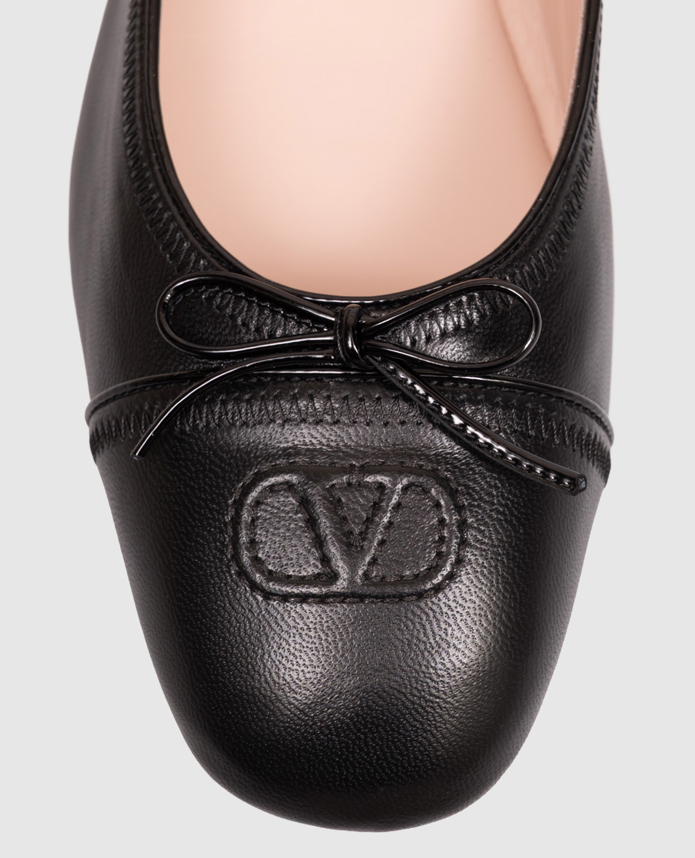 Valentino Черные кожаные балетки 9W2S0QA8URN изображение 6