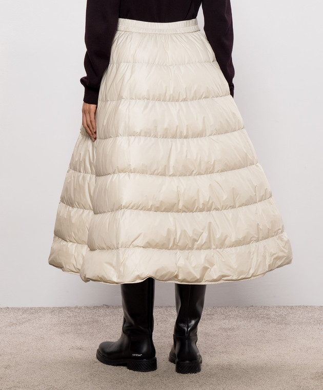 Moncler Юбка цвета айвори с нашивкой L20932D00051597YG изображение 4
