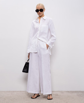 Babe Pay Pls Білі штани з льону D2601WMENFI