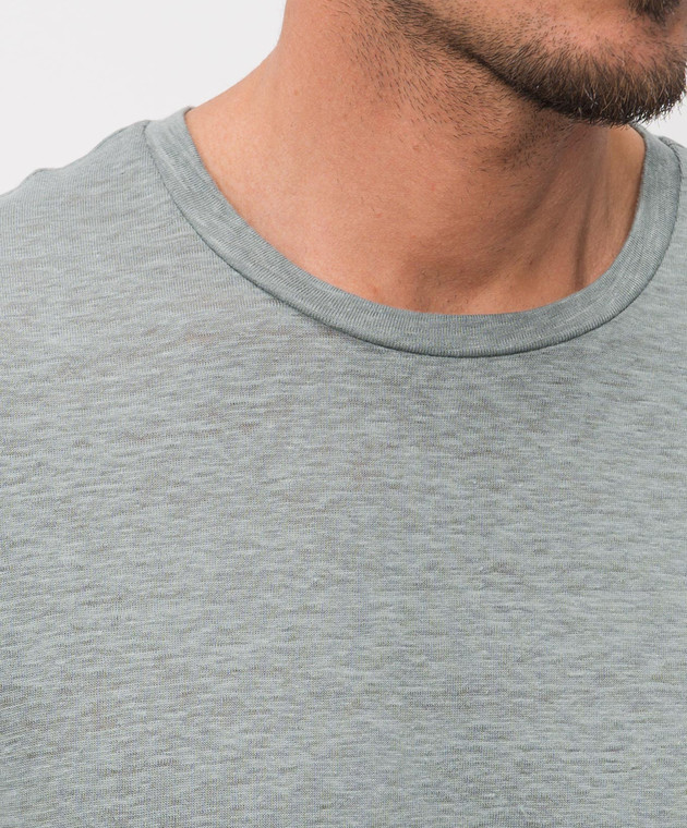 MooRER Зеленая футболка MIKE из льна MIKELI1 изображение 4