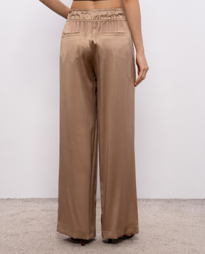 Brunello Cucinelli Коричневі штани із шовку M0C59P8942