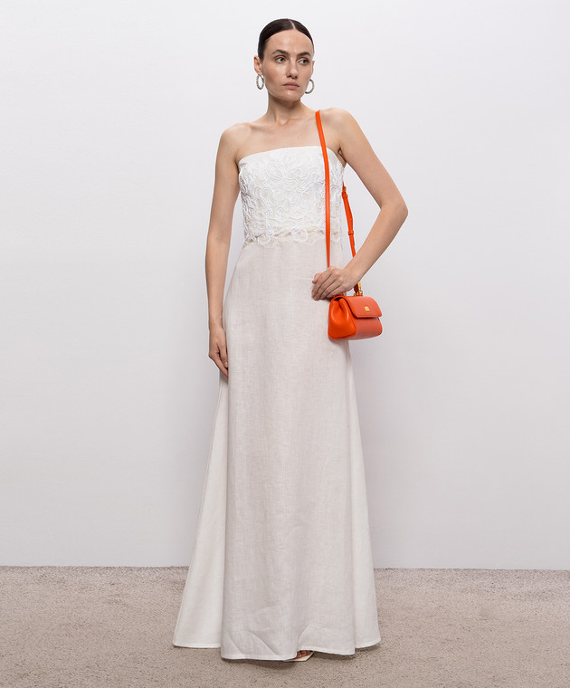 Ermanno Scervino Life Платье макси цвета айвори из льна D484Q304ZQRI изображение 2
