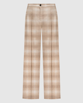 Woolrich Бежеві штани з вовною в клітинку CFWWTR2012FRUT5008
