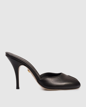 Babe Pay Pls Чорні шкіряні мюлі 212920KO