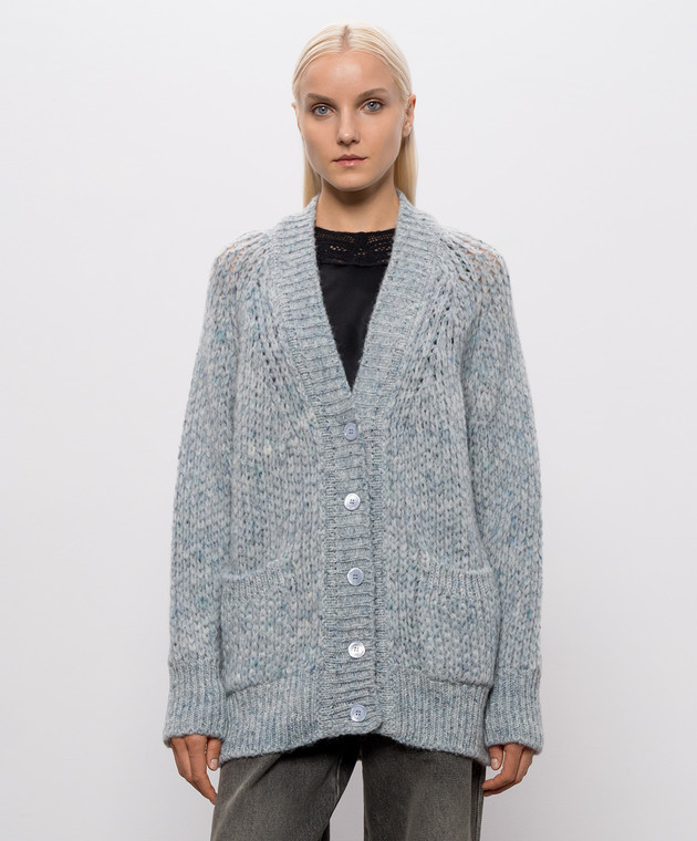 Ermanno Scervino Life Голубой кардиган с шерстью альпаки D494N503IJT изображение 3