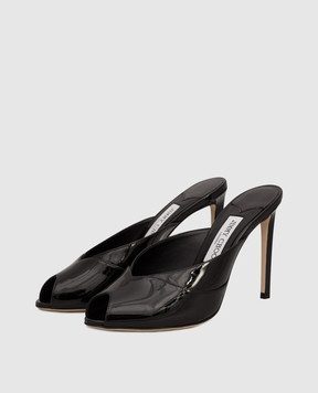 Jimmy Choo Чорні шкіряні лаковані мюлі Brigitte BRIGITTEMULE100PAT