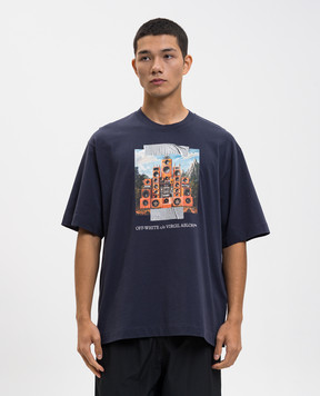 Off-White Синя футболка Train Off 44MAA120F5J004