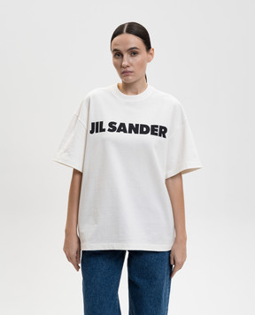 Jil Sander Біла футболка з принтом логотипа J03GC0137J45148