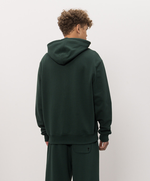 Ami Paris Зеленая спортивная куртка с вышивкой HSW765730 изображение 4