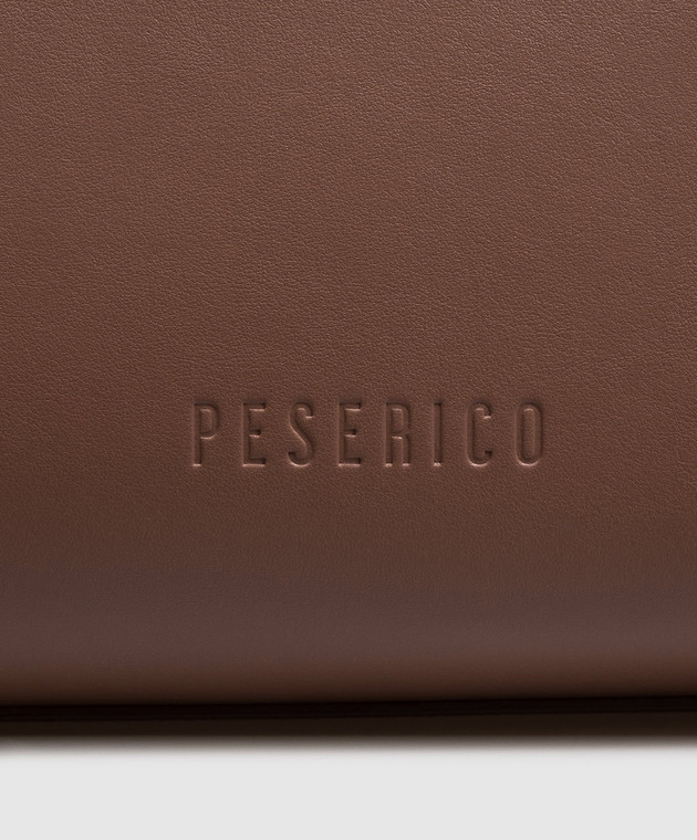 Peserico Коричневая кожаная сумка-боулер A38397C0CC883 изображение 4