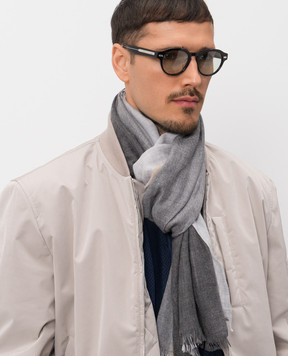 Brunello Cucinelli Серый шарф с кашемиром и шелком MSC606AV