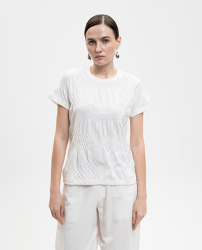 Y`S Yamamoto Белая футболка Smocking JQ YQT13674