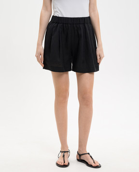 Asceno Чорні шорти Zurich з льону B027F06C01