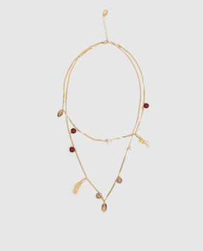 Twinset Золотистий двошаровий ланцюжок з підвісками 261TO5020