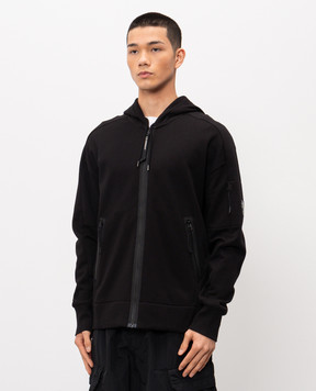 C.P. Company Чорна спортивна куртка з патчем логотипа MSS716A005086W