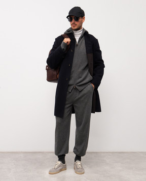 Loro Piana Синє пальто Javier з кашеміру FAP7589