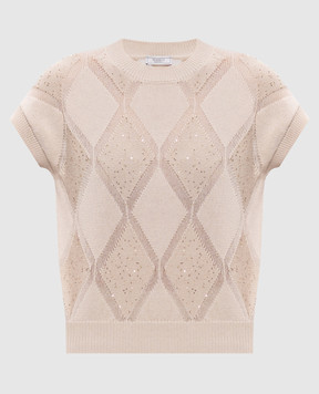 Peserico Бежевый топ в геометрический узор S99162F079333A