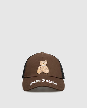 Palm Angels Коричневая кепка с нашивкой Bear PMLB068S26FAB004I