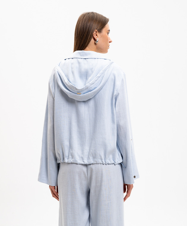 Herno Блакитна куртка з льоном GI000392D12689 зображення 4