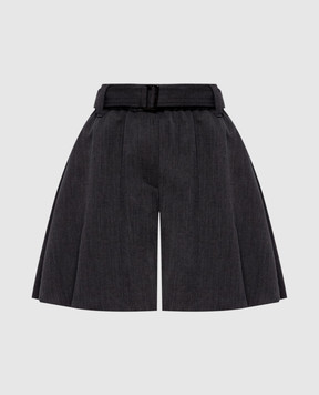 Brunello Cucinelli Серые шорты из шерсти с поясом MP188P9326
