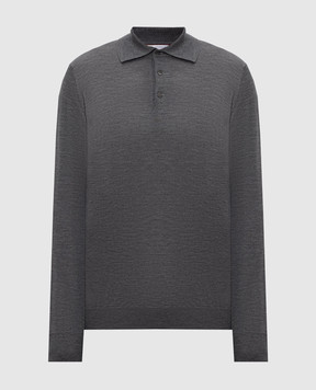 Brunello Cucinelli Меланжеве поло сірого кольору з вовни і кашеміру M2400295