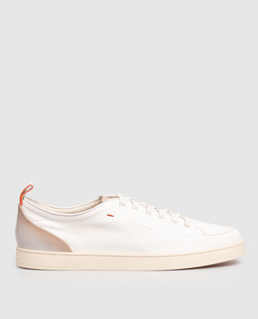 Santoni Білі шкіряні кросівки MBNO22184TIRTFRI