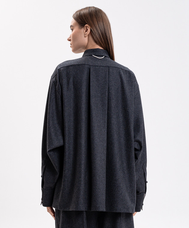 Carven Серая рубашка из шерсти 6262K21150 изображение 4
