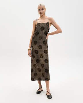 UMA WANG Коричневое платье Anaya в горох UP5017