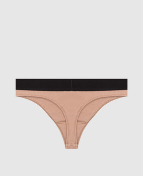 Tom Ford Бежевые трусики-тонг с узором логотипа KNJ009JEX011