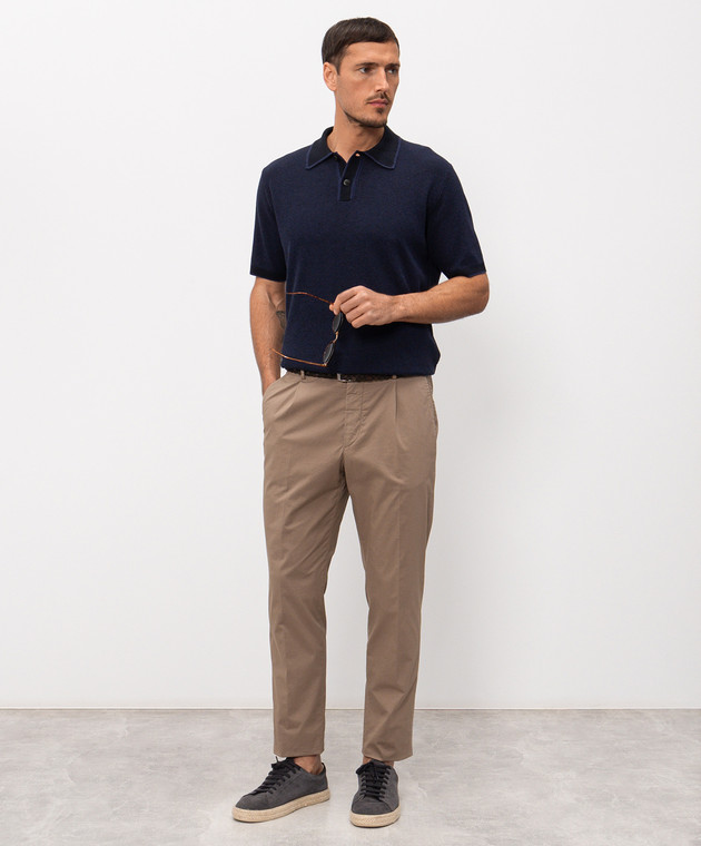 Peserico Коричневые брюки из хлопка R54774T23D07945 изображение 2