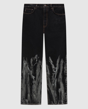 Off-White Чорні джинси з принтом 44XYA18JS26D004