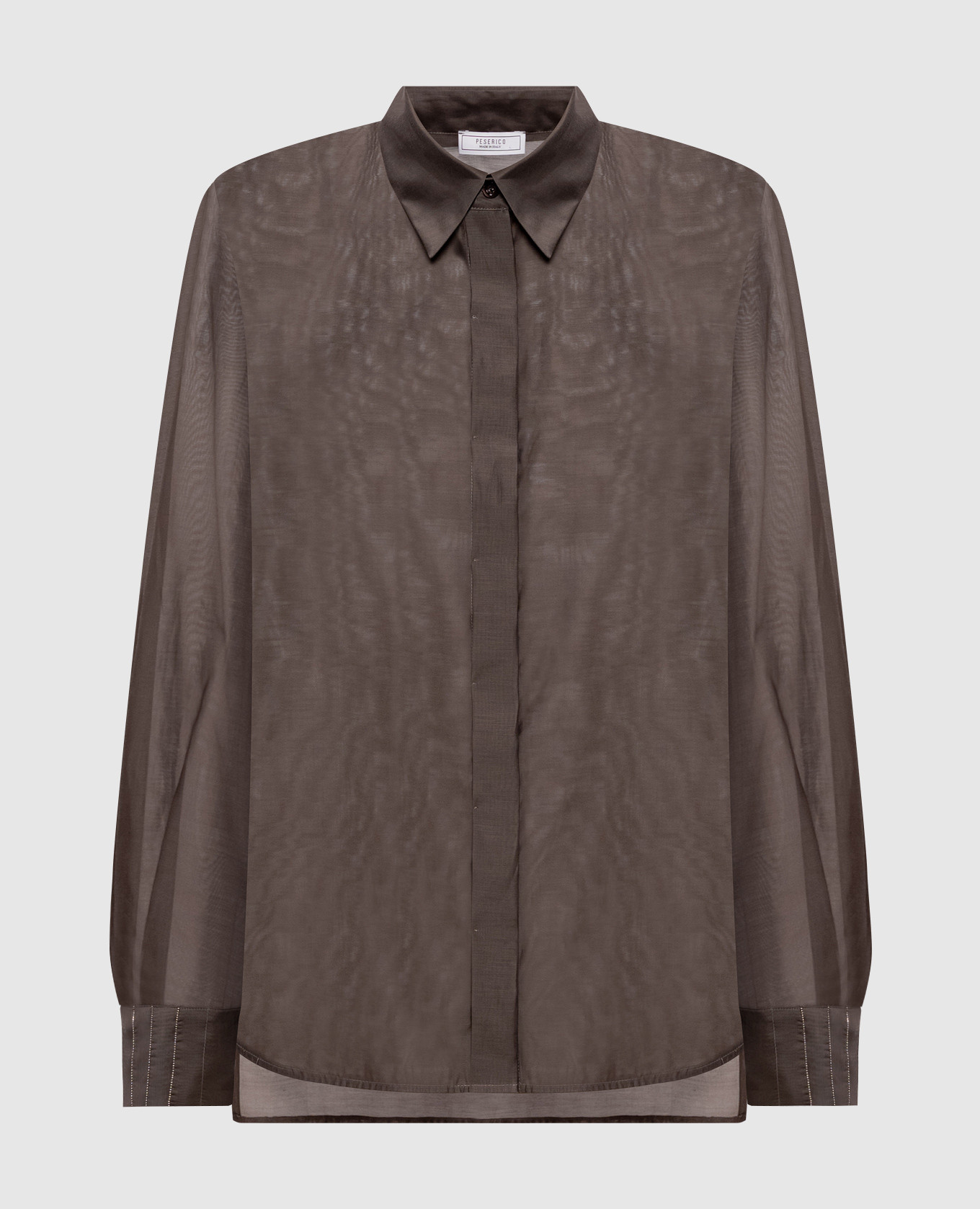 Коричневая блуза с шелком