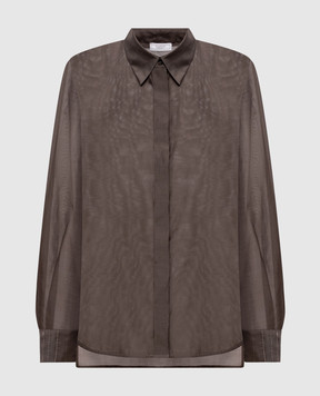 Peserico Коричнева блуза з шовком A0631608372
