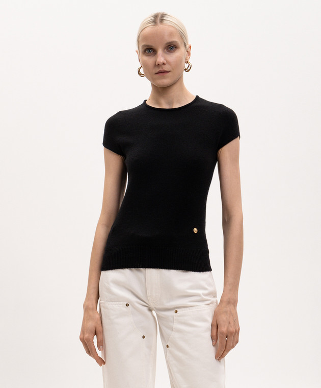 Balmain Черный топ из шерсти HF1ALB45KI87 изображение 3