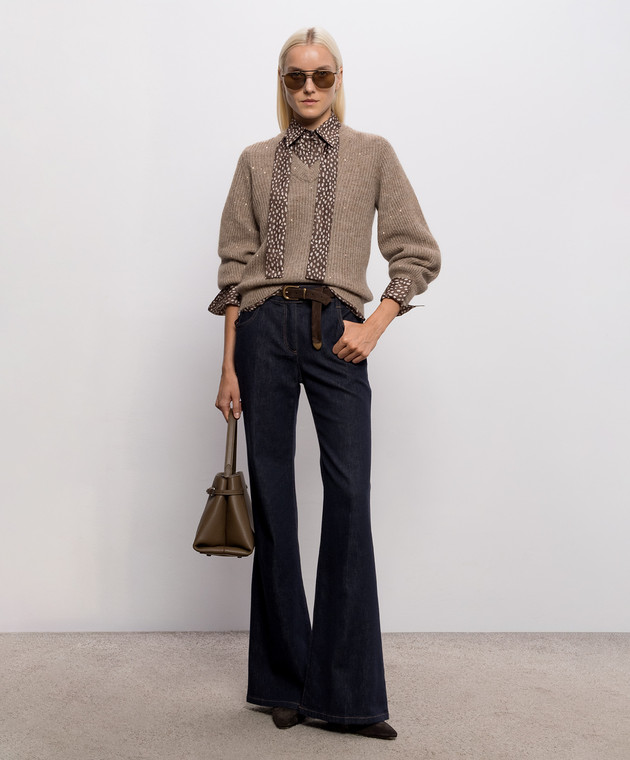 Brunello Cucinelli Коричневый пуловер с шерстью MPG737802 изображение 2