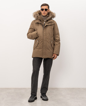 Mackage Коричнева пухова парка EDWARD-F з хутром єнота та кролика EDWARDFZ
