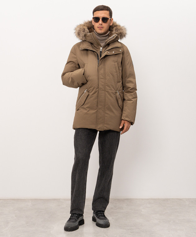 Mackage Коричневый пуховый парка EDWARD-F с мехом енота и кролика EDWARDFZ изображение 2
