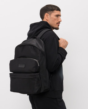 Maison Margiela MM6 Чорний рюкзак з нашивкою емблеми SB5WA0006P8504