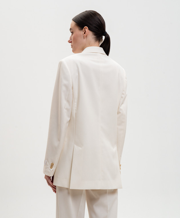 Maison Margiela MM6 Білий двобортний жакет з вовною S52BN0144M35436 зображення 4