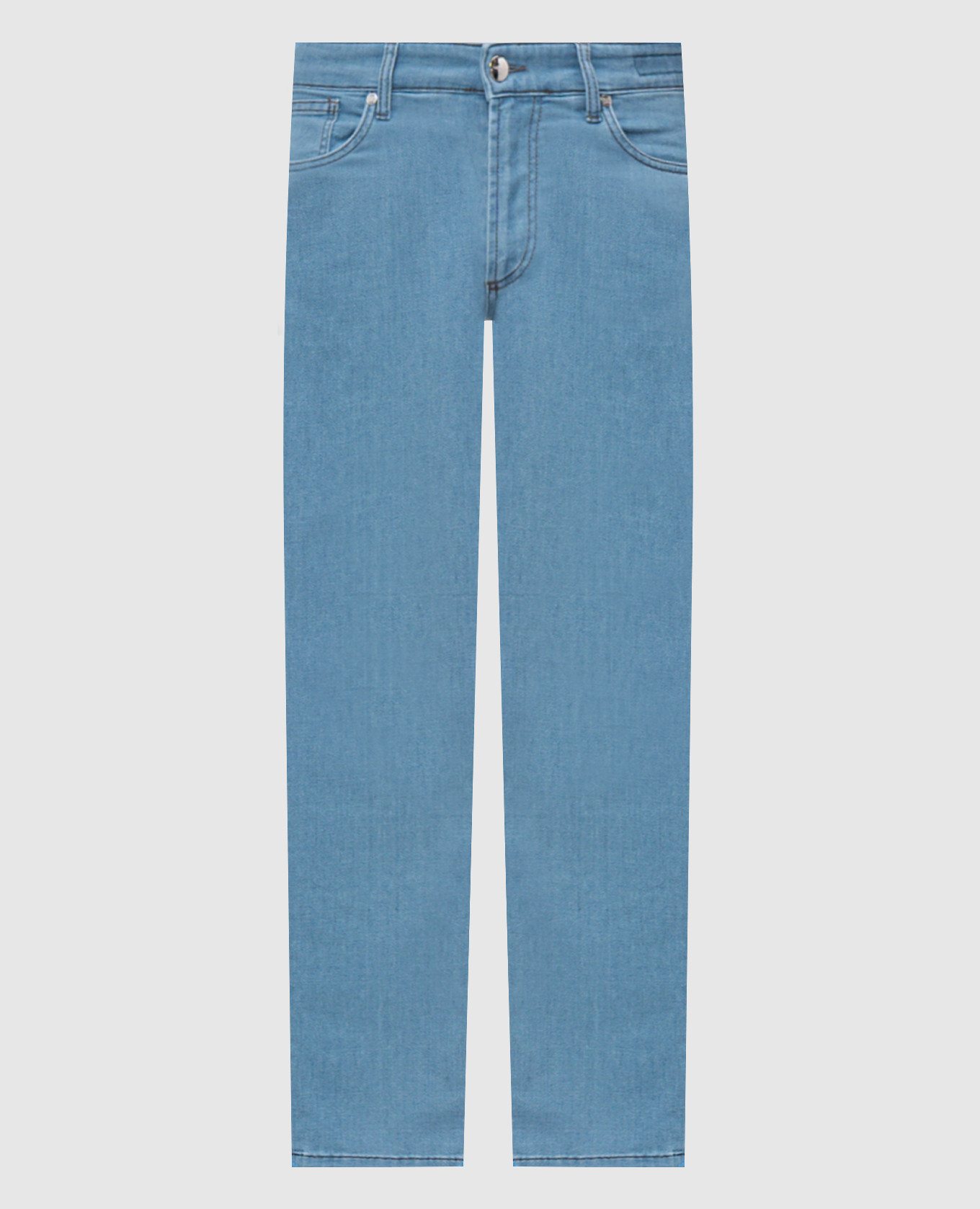 Голубые джинсы слим с патчем логотипа