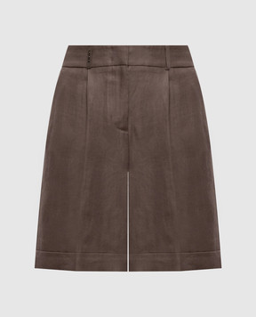 Peserico Коричневі шорти з льону A0419202606