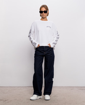 Off-White Белый лонгслив Paisley Diags 2FB00426T