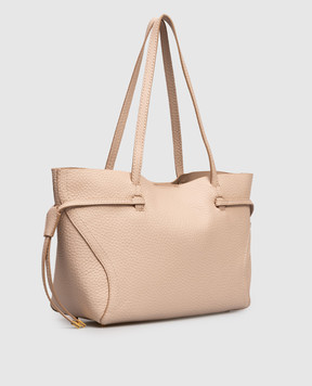 Gianni Chiarini Бежевая кожаная сумка-тоут Violette BS11285RNGDBLTU