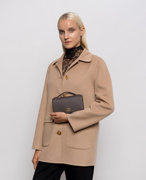 Valentino Коричневый кожаный клатч VLogo 9W2P0AU1SNP