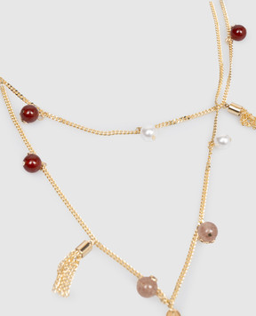 Twinset Золотистий двошаровий ланцюжок з підвісками 261TO5020